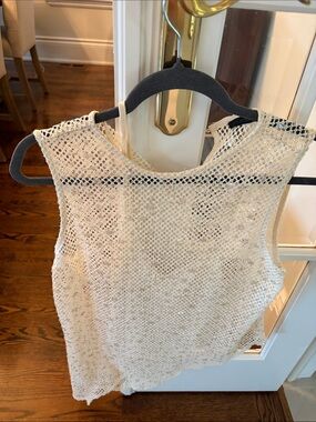 Zara sparkly dressy top in ivory (long)